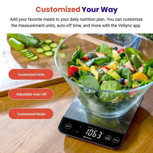 Alt view image 5 of 7 - 22lb Food Nutrition Scale, Smart Calorie Calculator, Waterproof