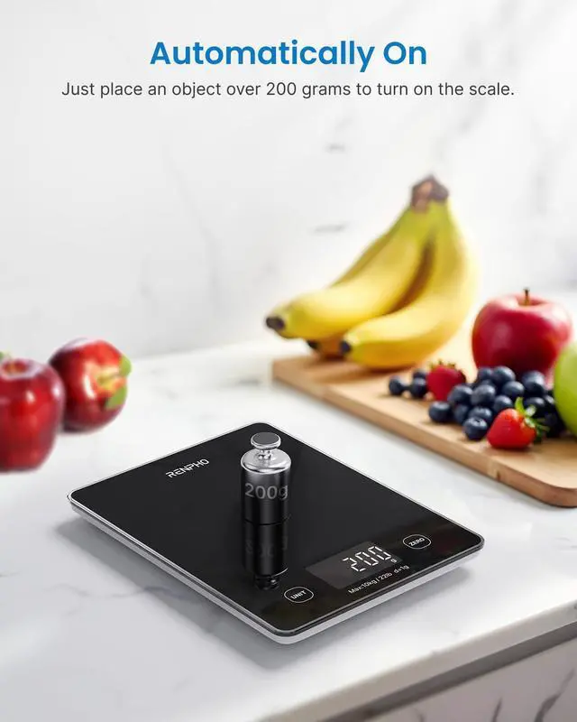 Alt view image 5 of 7 - Smart Food Scale with Nutritional Calculator, Bluetooth App, Black