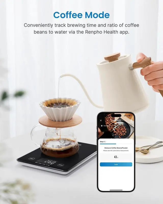 Alt view image 7 of 7 - Smart Food Scale with Nutritional Calculator, Bluetooth App, Black