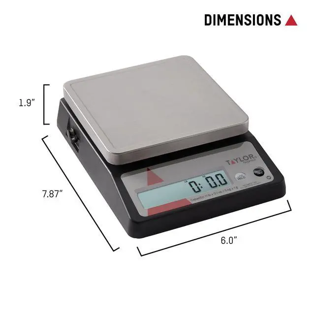 Alt view image 5 of 7 - TE10FT 11-Pound Commercial Digital Portion Control Scale, 11 lb (5 kg) in 0.1 oz (1 g) Food and Cooking Scale, Tare and Hold Function, NSF, Stainless Steel Platform