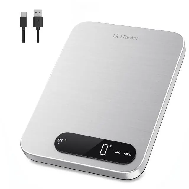 Main image of IPX7 Waterproof Food Scale, 33lb Rechargeable Kitchen Scale Digital Weight Grams and Ounces, Large Platform, 1g Precision, 304 Stainless Steel, LED Display for Cooking, Baking & Meal Prep