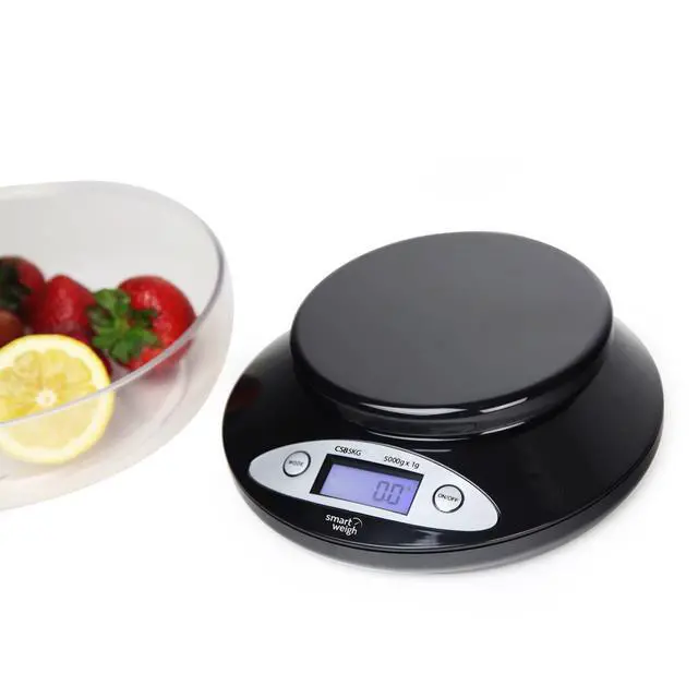 Alt view image 4 of 7 - Digital Kitchen Scale with Removable Bowl 11lb/5kg Capacity, 0.1oz/1g Precision High Accuracy Food Scale for Baking, Cooking & Meal Prep (Black)