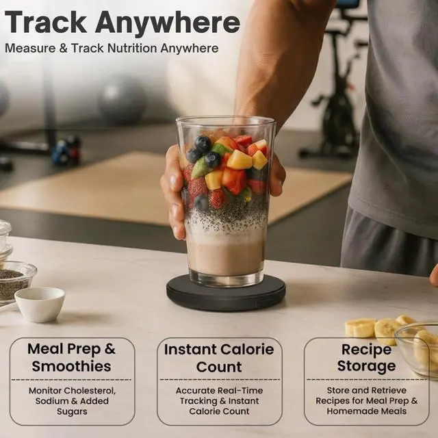 Alt view image 4 of 7 - Portable Food Scale with Nutritional Calculator. Rechargeable Travel Size for Weight Loss, Nutrition, Calories, Diabetes, Meal Prep - Pocket Digital Kitchen Scales - Free GOURMETMILES App