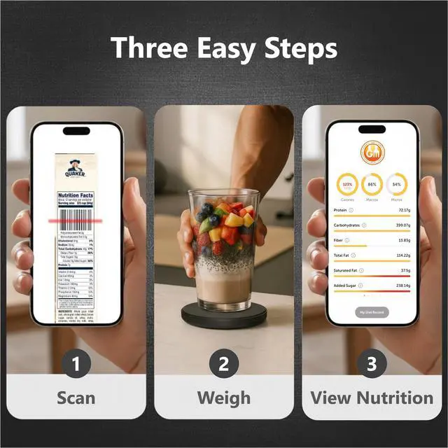 Alt view image 7 of 7 - Portable Food Scale with Nutritional Calculator. Rechargeable Travel Size for Weight Loss, Nutrition, Calories, Diabetes, Meal Prep - Pocket Digital Kitchen Scales - Free GOURMETMILES App