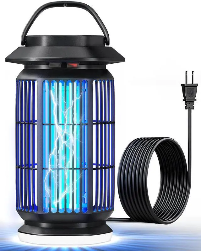 Main image of Bug Zapper Outdoor, 4000V Electric Mosquito Zapper, Fly Killer with Built-in Night Light, Insect Fly Trapper with Waterproof ABS Shell for Home, Patio & Garden, Indoor/Outdoor Use, Black