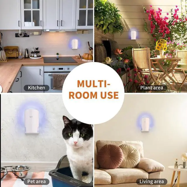 Alt view image 7 of 7 - Fly Trap Indoor Plug in Electric Bug Zapper with Six Light - Free Flying Insect Traps - Silent, Pet Safe & Mess - Gnat Catcher & Fruit Fly Killer(1 Device + 1 Refill)