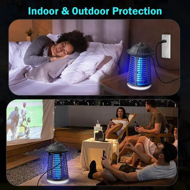 Alt view image 6 of 7 - Bug Zapper Indoor Outdoor with LED Light, Mosquito Killer Lantern, Electronic Fly Trap Insect Killer for Home, Backyard, Patio, Garden