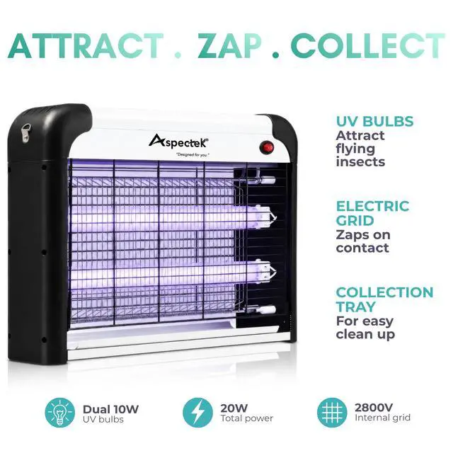 Alt view image 4 of 7 - Electric Bug Zapper, 20W UV Bulbs, High Voltage Mosquito, Fly and Moth Killer, Indoor and Covered Outdoor Insect Control for Gnat and Fruit Flies, Easy-Mount Design with Hanging Chain