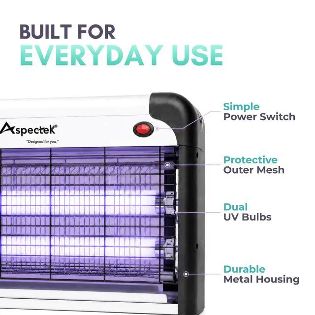 Alt view image 6 of 7 - Electric Bug Zapper, 20W UV Bulbs, High Voltage Mosquito, Fly and Moth Killer, Indoor and Covered Outdoor Insect Control for Gnat and Fruit Flies, Easy-Mount Design with Hanging Chain