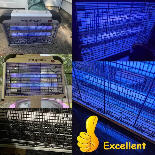Alt view image 3 of 7 - Electric Bug Zapper Indoor with 2 Replacement UV Blue Light Attract Bulbs