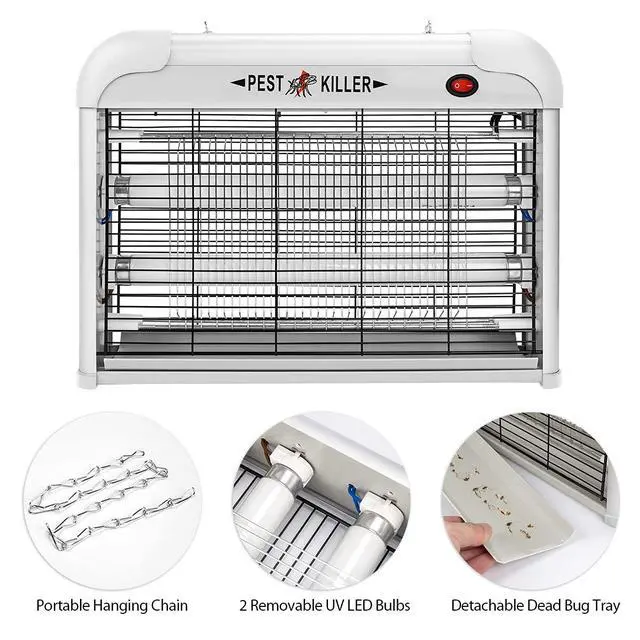 Alt view image 5 of 7 - Electric Bug Zapper Indoor with 2 Replacement UV Blue Light Attract Bulbs