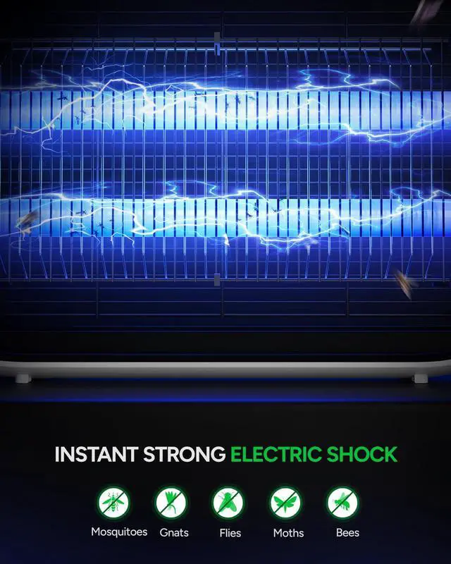 Alt view image 2 of 6 - Bug Zapper Indoor for 5000 Sq. Ft., 20W Instant Electric Mosquito Zapper, High-Voltage Fly Zapper, Fruit Fly Traps Fly Killer -MA015