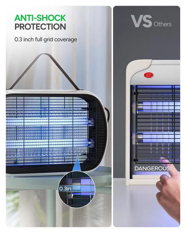 Alt view image 5 of 6 - Bug Zapper Indoor for 5000 Sq. Ft., 20W Instant Electric Mosquito Zapper, High-Voltage Fly Zapper, Fruit Fly Traps Fly Killer -MA015