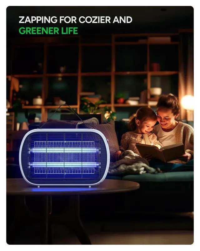 Alt view image 6 of 6 - Bug Zapper Indoor for 5000 Sq. Ft., 20W Instant Electric Mosquito Zapper, High-Voltage Fly Zapper, Fruit Fly Traps Fly Killer -MA015