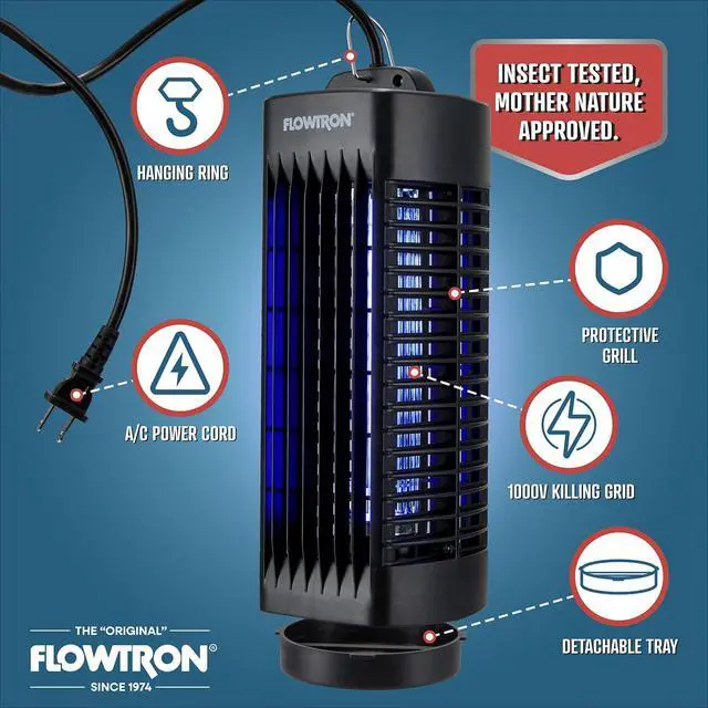 Alt view image 2 of 7 - Plug-in Indoor Bug Zapper, 1000V, 215 Sq Ft, Black