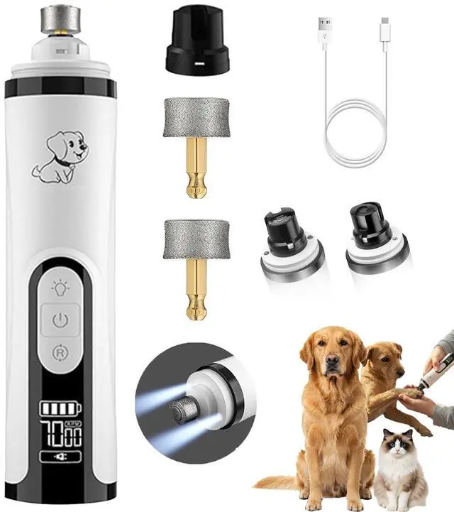 Main image of Silent Pets Nail Grinder with 2 Lights and 3 Speeds,Cordless Nail Trimmers