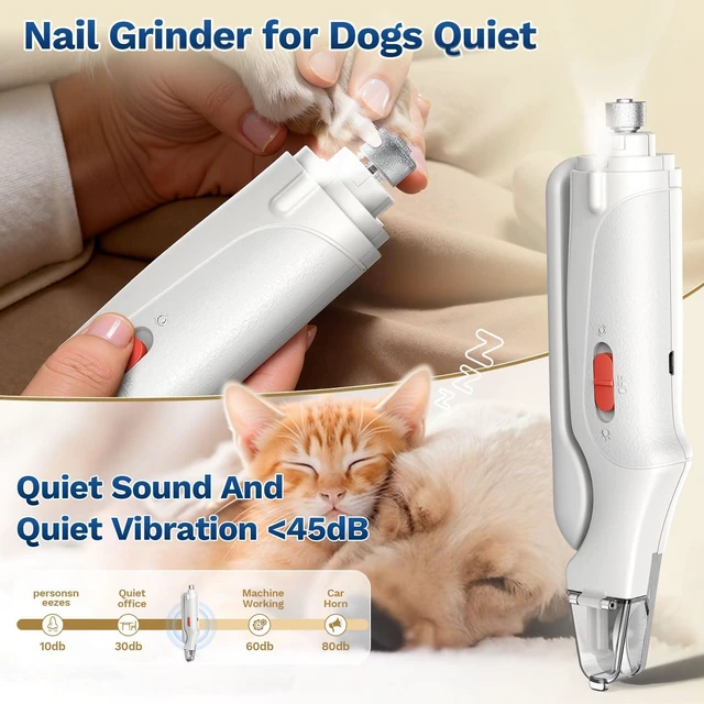 Alt view image 4 of 7 - 2-in-1 Dog & Cat Nail Clippers and Grinder with Catcher & 2 LED Lights | Stainless Steel Blade, Safety Guard, Type-C Rechargeable Low-Noise Grinder for Small, Medium & Large Pets