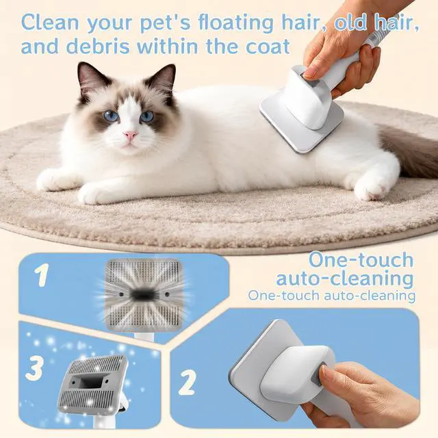 Alt view image 6 of 7 - Dog Grooming Kit, Pet Grooming Vacuum with Pet Clipper Nail Grinder, Dog Hair Vacuum with 6 Pet Grooming Tools for Dogs Cats Shedding Grooming