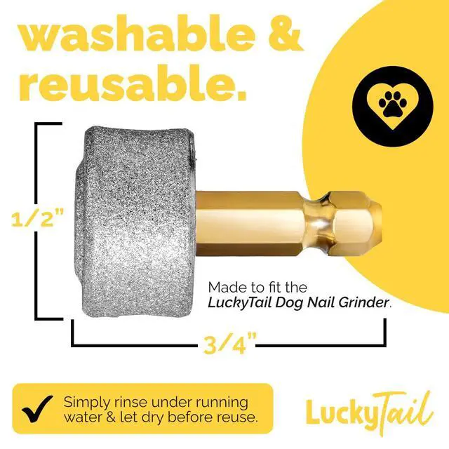 Alt view image 7 of 7 - Dog Nail Grinder - Hard & Soft Replacement Heads - Small & Large Dogs - Premium Quality - Diamond Tip Drill Bit - Professional Dog Nail Trimmers - Grooming Tool kit - 2 Pack