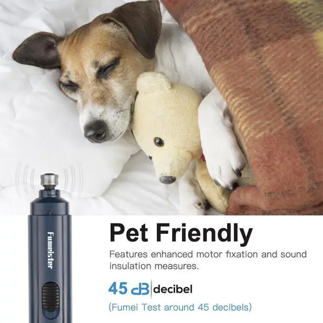 Alt view image 4 of 7 - Pet Nail Grinder for Dogs - Quiet 2-Speed Type-C Rechargeable Dog Nail Trimmer, Low Noise Paw Grooming for Dogs & Cats (Blue)