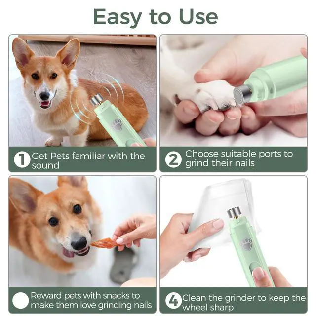 Alt view image 6 of 7 - Dog Nail Grinder, 2-Speed Rechargeable Dog Nail Trimmers for Large Medium & Small Dogs, Upgrade Professional Electric Pet Paws Grooming, Quiet Puppy Grooming Tool, for Dogs Cats