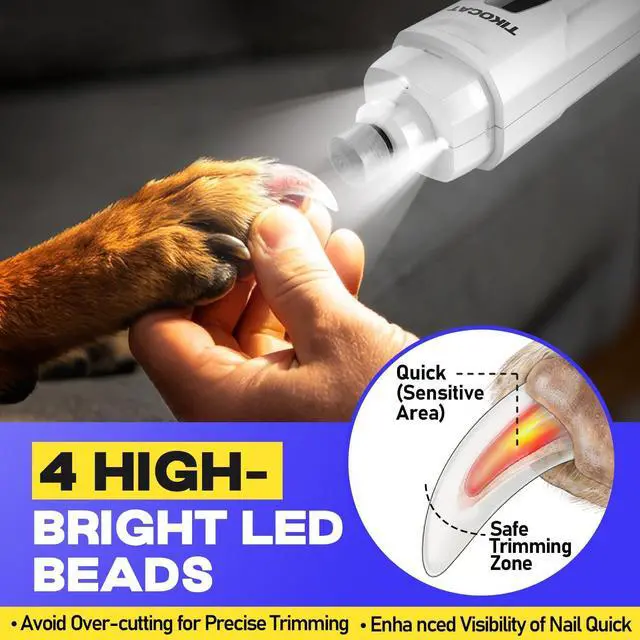 Alt view image 4 of 7 - Whisper-Quiet Dog Nail Grinder 50% More Powerful for Sensitive Dogs,Cats
