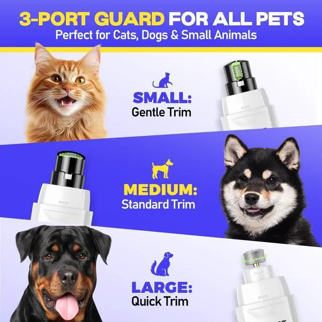 Alt view image 6 of 7 - Whisper-Quiet Dog Nail Grinder 50% More Powerful for Sensitive Dogs,Cats