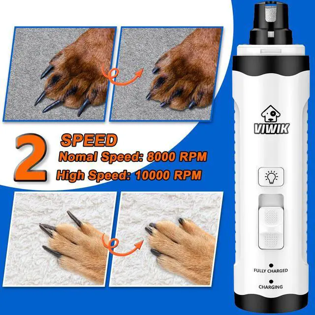 Alt view image 2 of 7 - Dog Nail Trimmers with Light, Cat Dog Nail Clippers, Dog Nail Grinder Quiet for Large Medium Small Dogs Paw & Cats Claw, Electric 2-Speed Pet Toenail Grooming Supplies, Gifts for Dog Lovers.