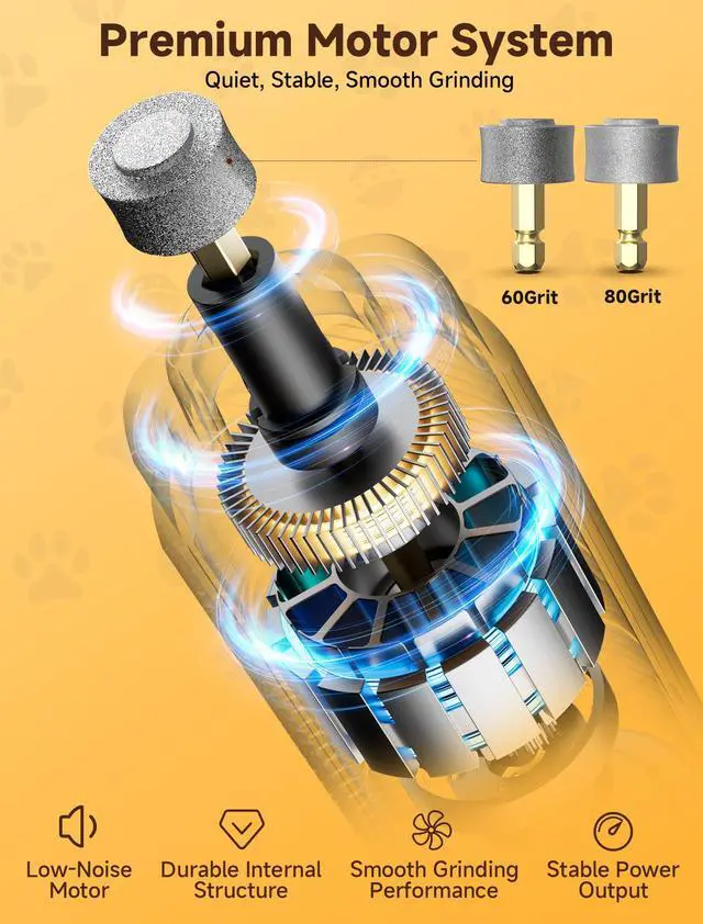 Alt view image 6 of 7 - Dog Nail Grinder Whisper Quiet & Safe for Sensitive Dogs and Cats