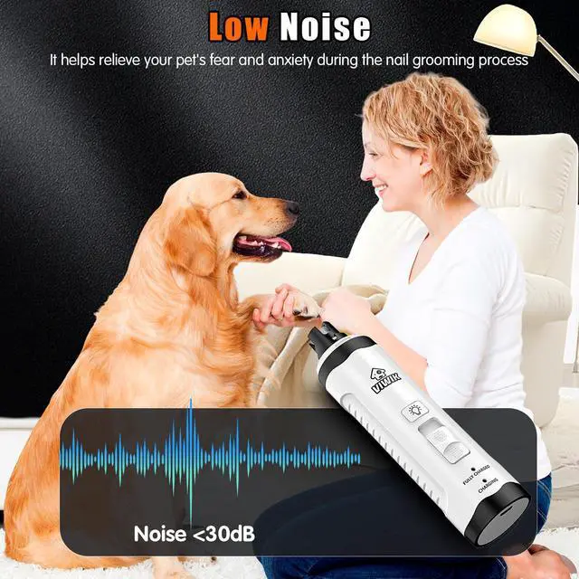 Alt view image 6 of 7 - Dog Nail Trimmers with Light, Cat Dog Nail Clippers, Dog Nail Grinder Quiet for Large Medium Small Dogs Paw & Cats Claw, Electric 2-Speed Pet Toenail Grooming Supplies, Gifts for Dog Lovers.