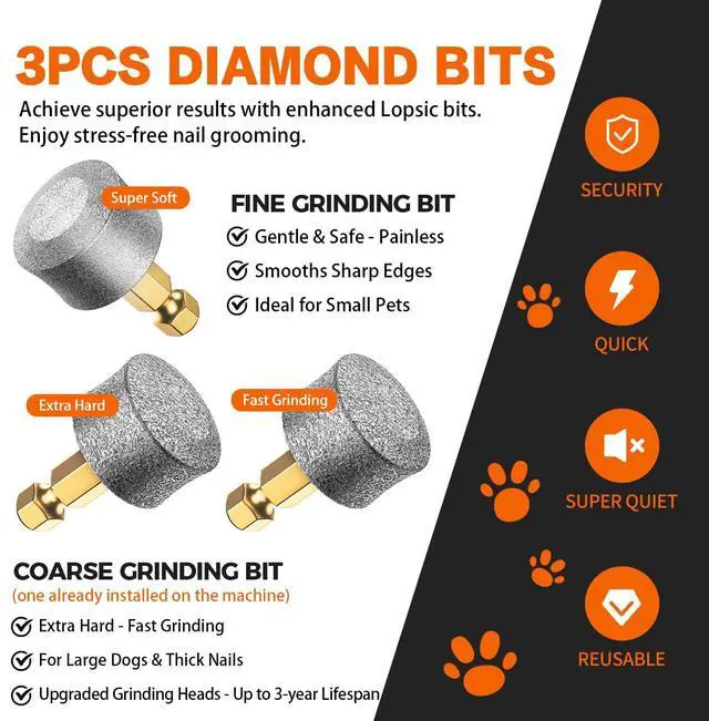 Alt view image 5 of 7 - Whisper Quiet Dog Nail Grinder Safe & Stress-Free for Sensitive Dogs Cats