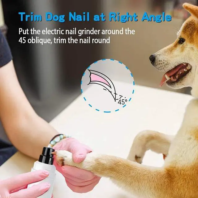 Alt view image 7 of 7 - Dog Nail Grinder Upgraded - Professional 2-Speed Whisper-Quiet Electric Pet Nail Trimmer Painless Paws Grooming & Smoothing for Small Medium Large Dogs & Cats (White)