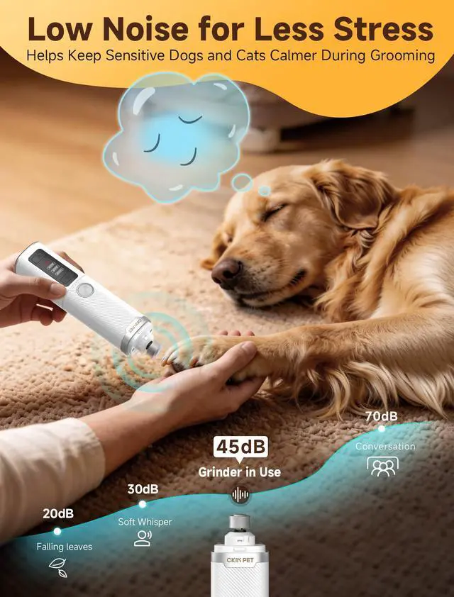 Alt view image 3 of 7 - Dog Nail Grinder Whisper Quiet & Safe for Sensitive Dogs and Cats