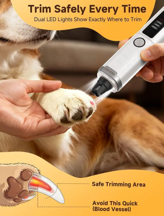 Alt view image 4 of 7 - Dog Nail Grinder Whisper Quiet & Safe for Sensitive Dogs and Cats