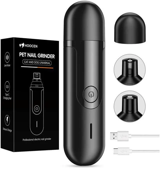 Main image of Dog Nail Grinder, Quiet and Low-Vibration Dog Nail Trimmers for Large Dogs, Medium, Small Dogs Cats Pets, Upgrade Professional Electric Pet Paws Toenail Grooming Tool Black