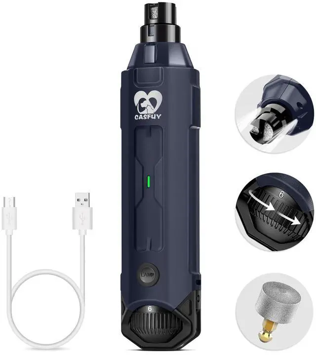 Main image of 6-Speed Dog Nail Grinder - Newest Enhanced Pet Nail Grinder Super Quiet Rechargeable Electric Dog Nail Trimmer Painless Paws Grooming & Smoothing Tool for Large Medium Small Dogs (Blue)
