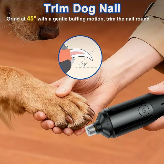 Alt view image 6 of 7 - Dog Nail Grinder, Quiet and Low-Vibration Dog Nail Trimmers for Large Dogs, Medium, Small Dogs Cats Pets, Upgrade Professional Electric Pet Paws Toenail Grooming Tool Black