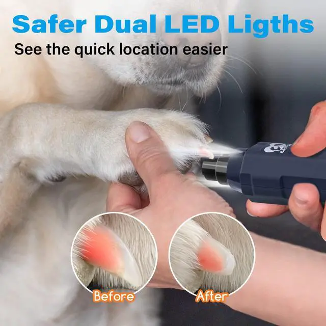 Alt view image 3 of 7 - 6-Speed Dog Nail Grinder - Newest Enhanced Pet Nail Grinder Super Quiet Rechargeable Electric Dog Nail Trimmer Painless Paws Grooming & Smoothing Tool for Large Medium Small Dogs (Blue)
