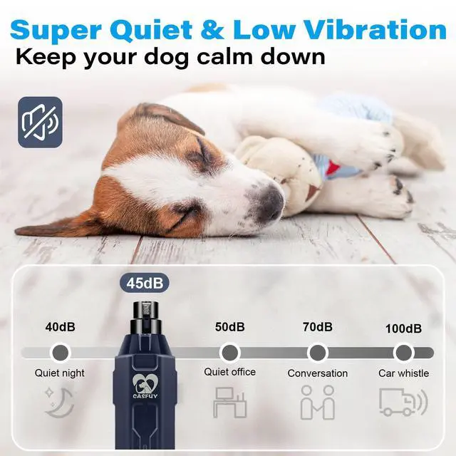 Alt view image 4 of 7 - 6-Speed Dog Nail Grinder - Newest Enhanced Pet Nail Grinder Super Quiet Rechargeable Electric Dog Nail Trimmer Painless Paws Grooming & Smoothing Tool for Large Medium Small Dogs (Blue)