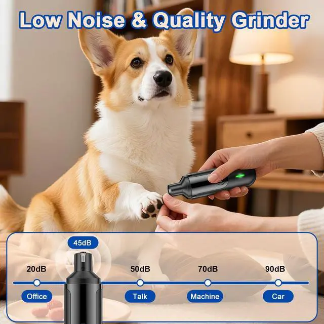 Alt view image 4 of 7 - Dog Nail Grinder, Quiet and Low-Vibration Dog Nail Trimmers for Large Dogs, Medium, Small Dogs Cats Pets, Upgrade Professional Electric Pet Paws Toenail Grooming Tool Black