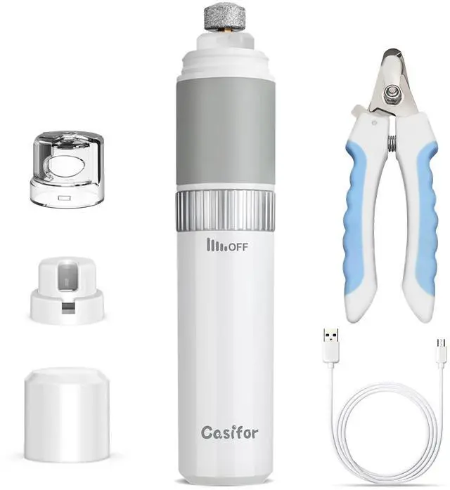 Main image of Dog Nail Grinder and Clippers Quiet with 10h Working Time Professional Pet Nail Trimmer Stepless Speed Regulation Pet Nail Grinder Electric Nail File for Large Medium Small Dogs and Cats