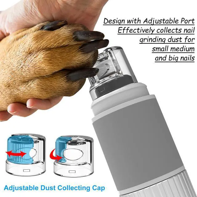 Alt view image 6 of 7 - Dog Nail Grinder and Clippers Quiet with 10h Working Time Professional Pet Nail Trimmer Stepless Speed Regulation Pet Nail Grinder Electric Nail File for Large Medium Small Dogs and Cats