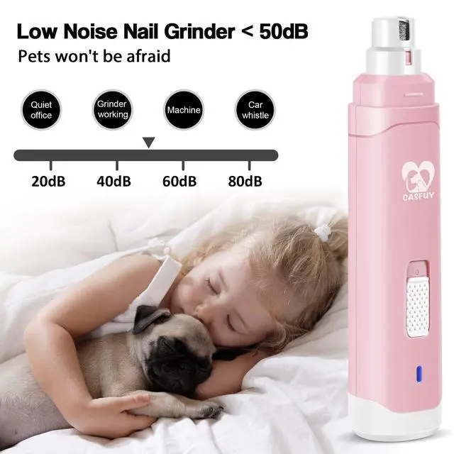 Alt view image 3 of 7 - Dog Nail Grinder Upgraded - Professional 2-Speed Whisper-Quiet Electric Pet Nail Trimmer Painless Paws Grooming & Smoothing for Small Medium Large Dogs & Cats
