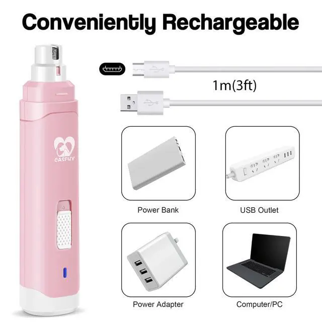 Alt view image 6 of 7 - Dog Nail Grinder Upgraded - Professional 2-Speed Whisper-Quiet Electric Pet Nail Trimmer Painless Paws Grooming & Smoothing for Small Medium Large Dogs & Cats
