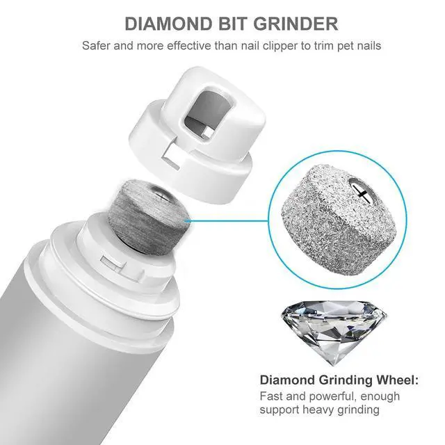 Alt view image 5 of 7 - Dog Nail Grinder and Clippers Quiet with 10h Working Time Professional Pet Nail Trimmer Stepless Speed Regulation Pet Nail Grinder Electric Nail File for Large Medium Small Dogs and Cats