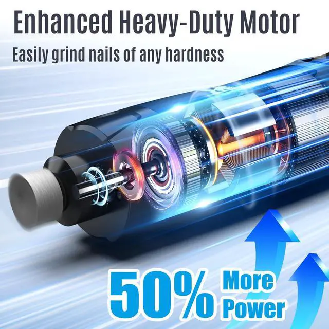 Alt view image 3 of 7 - New 6-Speed Dog Nail Grinder - 50% More Power Dog Nail Trimmers with 2 LED Lights Quiet 7h Running Time Electric Pet Nail Grinder File Toenail Grinder for Large Medium Small Dogs & Cats (DB)