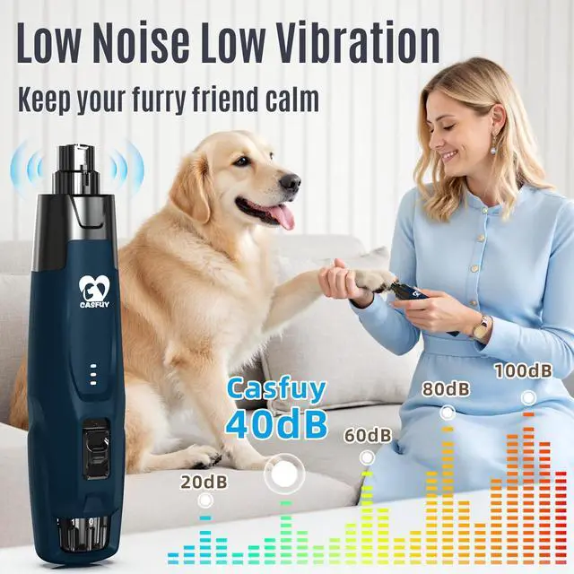 Alt view image 5 of 7 - New 6-Speed Dog Nail Grinder - 50% More Power Dog Nail Trimmers with 2 LED Lights Quiet 7h Running Time Electric Pet Nail Grinder File Toenail Grinder for Large Medium Small Dogs & Cats (DB)