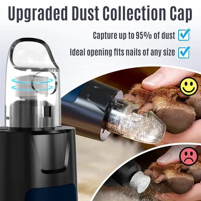 Alt view image 6 of 7 - New 6-Speed Dog Nail Grinder - 50% More Power Dog Nail Trimmers with 2 LED Lights Quiet 7h Running Time Electric Pet Nail Grinder File Toenail Grinder for Large Medium Small Dogs & Cats (DB)