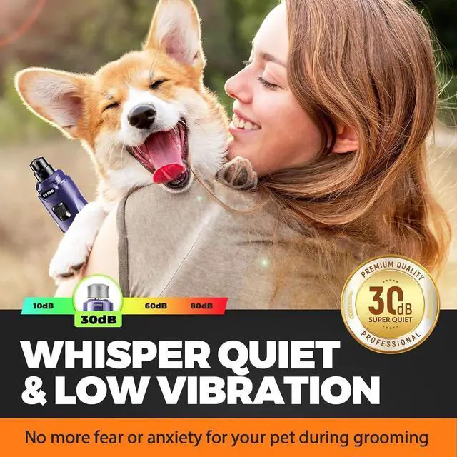 Alt view image 2 of 7 - Whisper Quiet Dog Nail Grinder Safe & Stress-Free for Sensitive Dogs Cats