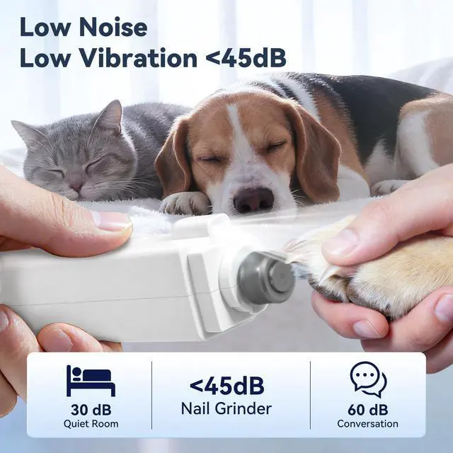 Alt view image 4 of 7 - 2-in-1 Quiet Electric Pet Nail Clipper & Grinder with Light for Dogs Cats